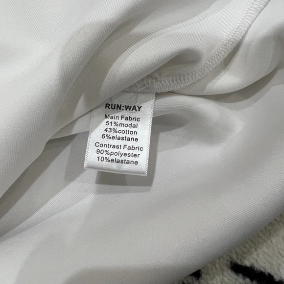 Run:Way White Neoprene feel White Cropped Long Sleeve Pullover - Picture 5 of 6